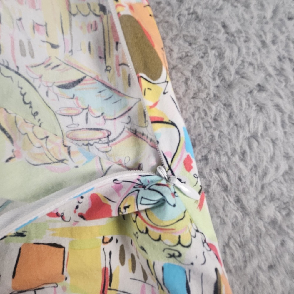 Vtg 90s Y2K Skirt Woman 30"Graphic AOP Print Villa City Eatery Wearable Art Boho - Picture 5 of 10
